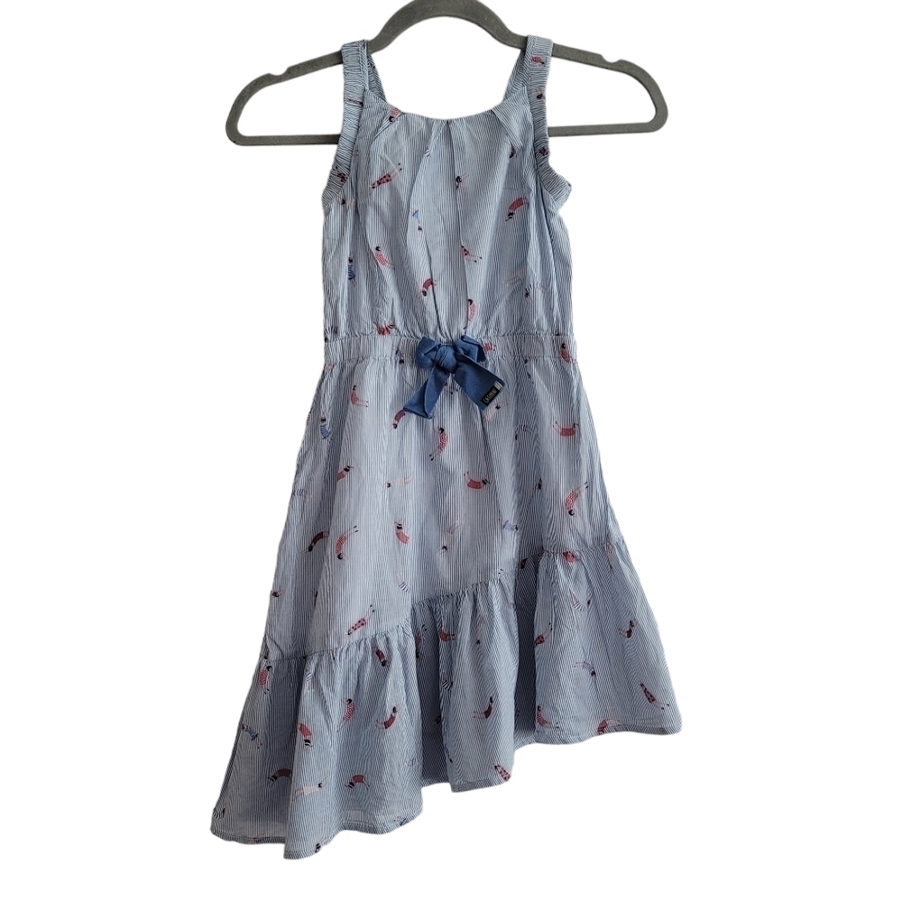 Catamini Girls 6 Asymmetrical Swimmer Stripe Sleeveless Dress